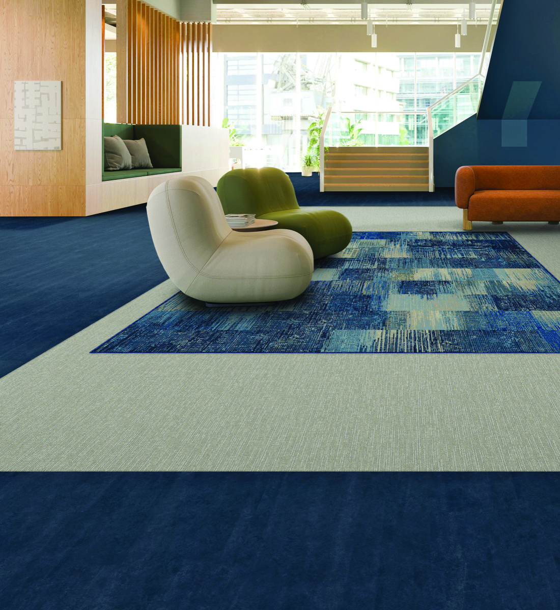 Color-coordinated commercial interior