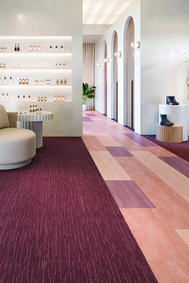 Color-coordinated commercial interior