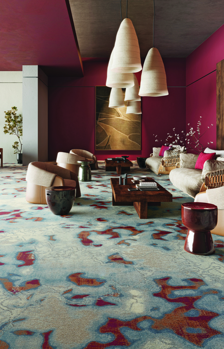 Color-coordinated commercial interior